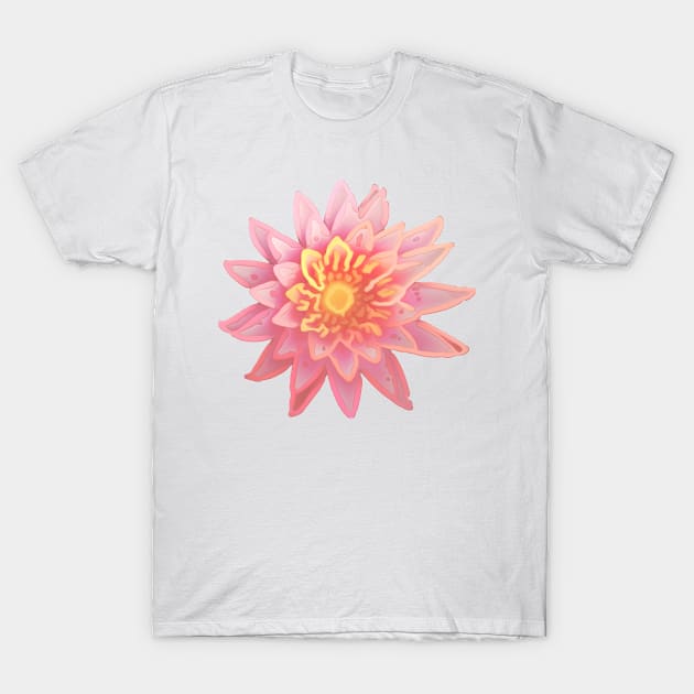 Pink Painted Lotus Flower T-Shirt by PhotoArts